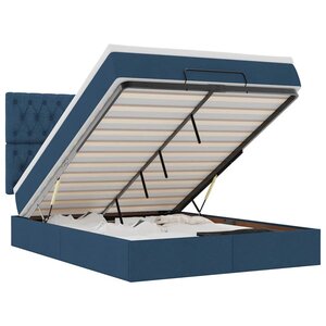 VidaXL Cadre de lit ottoman avec matelas bleu 140x200 cm tissu