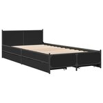 vidaXL Cadre de lit avec tiroirs noir 75x190 cm bois d'ingénierie