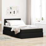 vidaXL Lit avec rangement et matelas avec matelas Noir 120 x 190 cm
