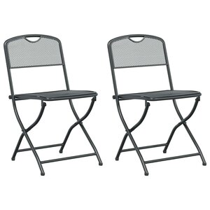 vidaXL Chaises de jardin 2 Pièces Anthracite 52 5 x 46 x 82 cm Fer