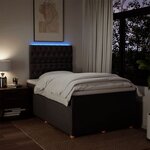 vidaXL Sommier à lattes de lit et matelas marron foncé 120x190cm tissu