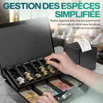 ACROPAQ Caisse monnaie Professionnelle 30x25x9cm- Coffret Monnaie Acier- Monnayeur  2 clés  Compartiments à monnaie- Poignée Robuste