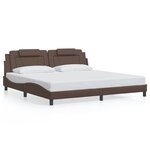 vidaXL Cadre de lit Viana avec LED sans matelas marron 200x200 cm