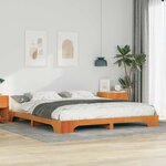 vidaXL Cadre de lit Marron 200 x 220 cm Pin massif