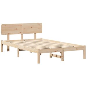 vidaXL Cadre de lit avec tête de lit Naturel 135 x 190 cm