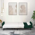 vidaXL Canapé-lit à 2 places vert foncé velours