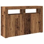 vidaXL Buffet et lumières LED vieux bois 115 5x30x75cm bois ingénierie