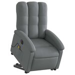 vidaXL Fauteuil inclinable de massage électrique Gris foncé Tissu