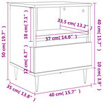 vidaXL Table de chevet Blanc brillant 40x35x50 cm Bois d’ingénierie