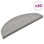 vidaXL Tapis d'escalier 30 pièces 56 x 17 x 3 cm Gris clair Demi-rond