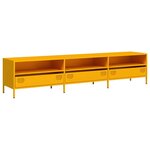 vidaXL Meuble TV jaune moutarde 202x39x43 5 cm acier laminé à froid