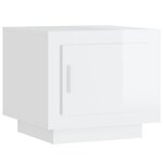 vidaXL Table basse blanc brillant 51x50x45 cm bois d'ingénierie
