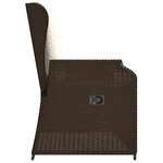 vidaXL Banc inclinable de jardin avec coussins marron résine tressée