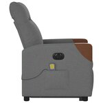 vidaXL Fauteuil inclinable de massage électrique Gris foncé Tissu