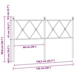 vidaXL Tête de lit de remplacement métal noir 137 cm