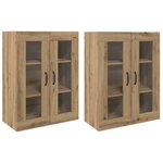 vidaXL Armoires Murailles 2 Pièces chêne artisanal 69 5 x 34 x 90 cm