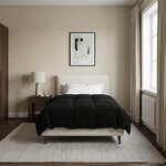 vidaXL Couette d'été 155 x 220 cm Été Microfibre (100  polyester) Noir
