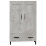 vidaXL Buffet haut Gris béton 70x31x115 cm Bois d'ingénierie