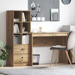vidaXL Bureau avec rangement Chêne artisan Bois d'ingénierie