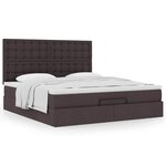 VidaXL Cadre de lit ottoman avec matelas marron foncé 160x200 cm tissu
