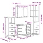 vidaXL Ensemble de meubles de salle de bain 4 Pièces chêne sonoma