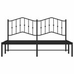 vidaXL Cadre de lit métal sans matelas avec tête de lit noir 183x213cm