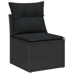 vidaXL Ensemble de canapé de jardin avec coussin 10 Pièces Noir