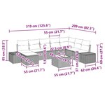 vidaXL Ensemble de canapé de jardin avec coussin 8 Pièces Noir polyrotin