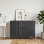 vidaXL Buffet avec tiroir Noir 89 x 34 5 x 62 cm Bois d'ingénierie