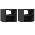 vidaXL Tables de chevet murales 2 Pièces noir 40x31x39 5 cm