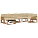 vidaXL Ensemble de canapés d'extérieur 6 pc Naturel et Beige