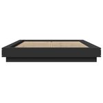 vidaXL Cadre de lit avec lumières LED sans matelas noir 120x190cm