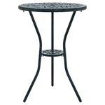 Ensemble de jardin bistro 3 pièces vert en aluminium style fonte