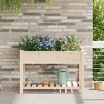 Jardinier vidaXL avec grilles 115x59x76 cm en bois massif de sapin