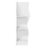 vidaXL Étagère d'angle avec étagère Blanc brillant 34 x 33 x 102 cm