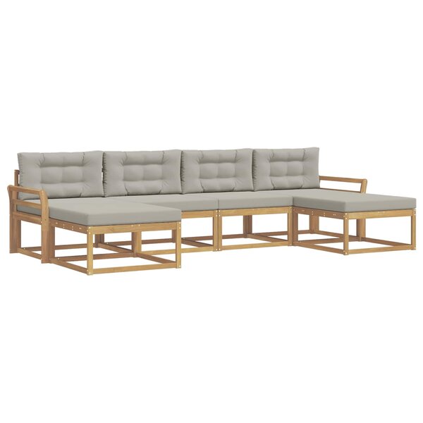 vidaXL Ensemble de canapés d'extérieur 6 pc Blanc et gris clair
