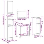 vidaXL Ensemble de meubles de salle de bain 4 Pièces gris béton