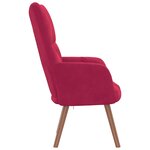 vidaXL Chaise de relaxation Rouge bordeaux Velours