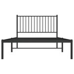 vidaXL Cadre de lit métal sans matelas avec tête de lit noir 107x203cm