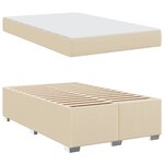 vidaXL Cadre de lit avec matelas Crème 120 x 200 cm tissu
