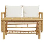 vidaXL Salon de jardin 2 Pièces avec coussins bambou