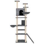 vidaXL Arbre à chat avec griffoirs en sisal Gris foncé 191 cm