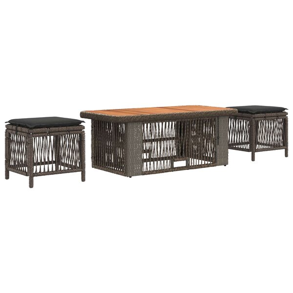 vidaXL Ensemble de salle à manger pour jardin 4 pc Gris et Gris foncé