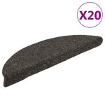 vidaXL Tapis d'escalier autocollants 20 pièces 56 x 17 x 3 cm Anthracite Demi-rond