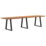 vidaXL Table à manger avec bord naturel 320x80x74 cm bois massif chêne