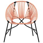 vidaXL Chaise œuf de jardin noir et orange résine tressée