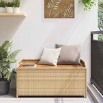 vidaXL Banc de rangement mélange beige résine tressée et bois d'acacia