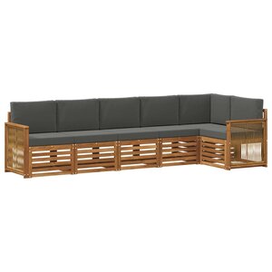 vidaXL Ensemble de canapés d'extérieur 5 pc Naturel et Anthracite