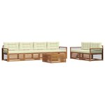 vidaXL Ensemble de canapés d'extérieur 7 pc Naturel et Crème