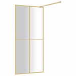 vidaXL Paroi de douche avec verre ESG transparent doré 80x195 cm